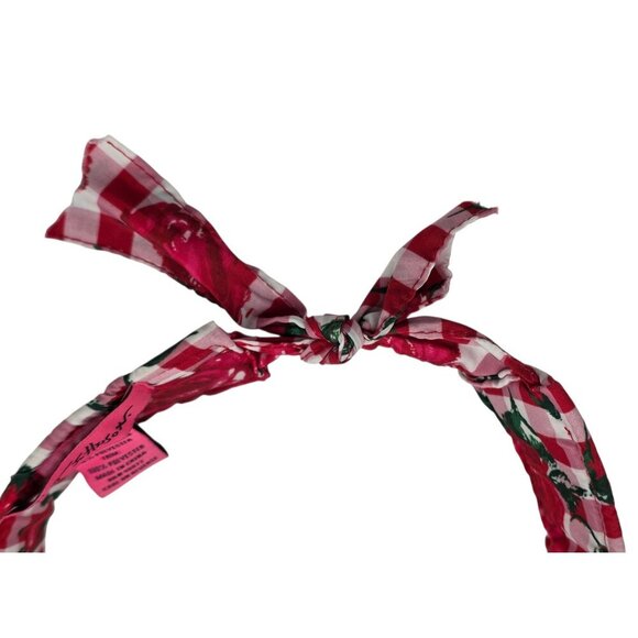 Women's - Betsey Johnson Straw Checked Rose Sun Visor Hat - Picture 4 of 7